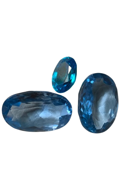 "Oval-cut blue topaz"